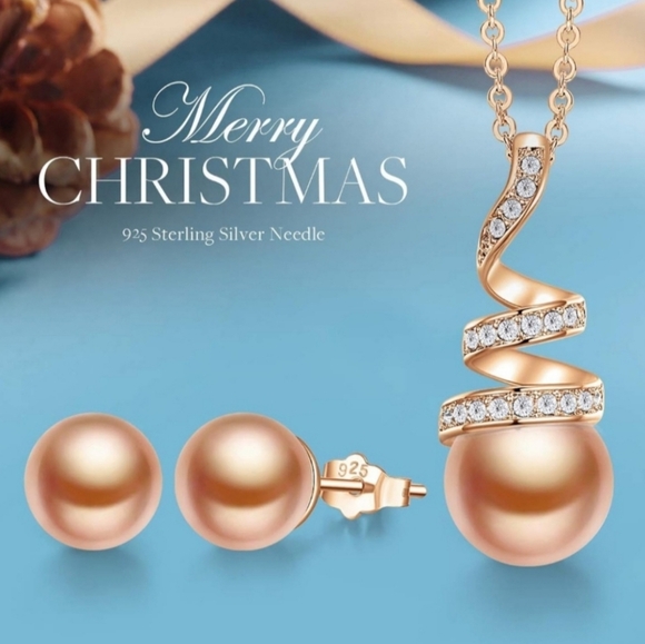 NWOT Pearl Pendant and Earring Set - Picture 1 of 7